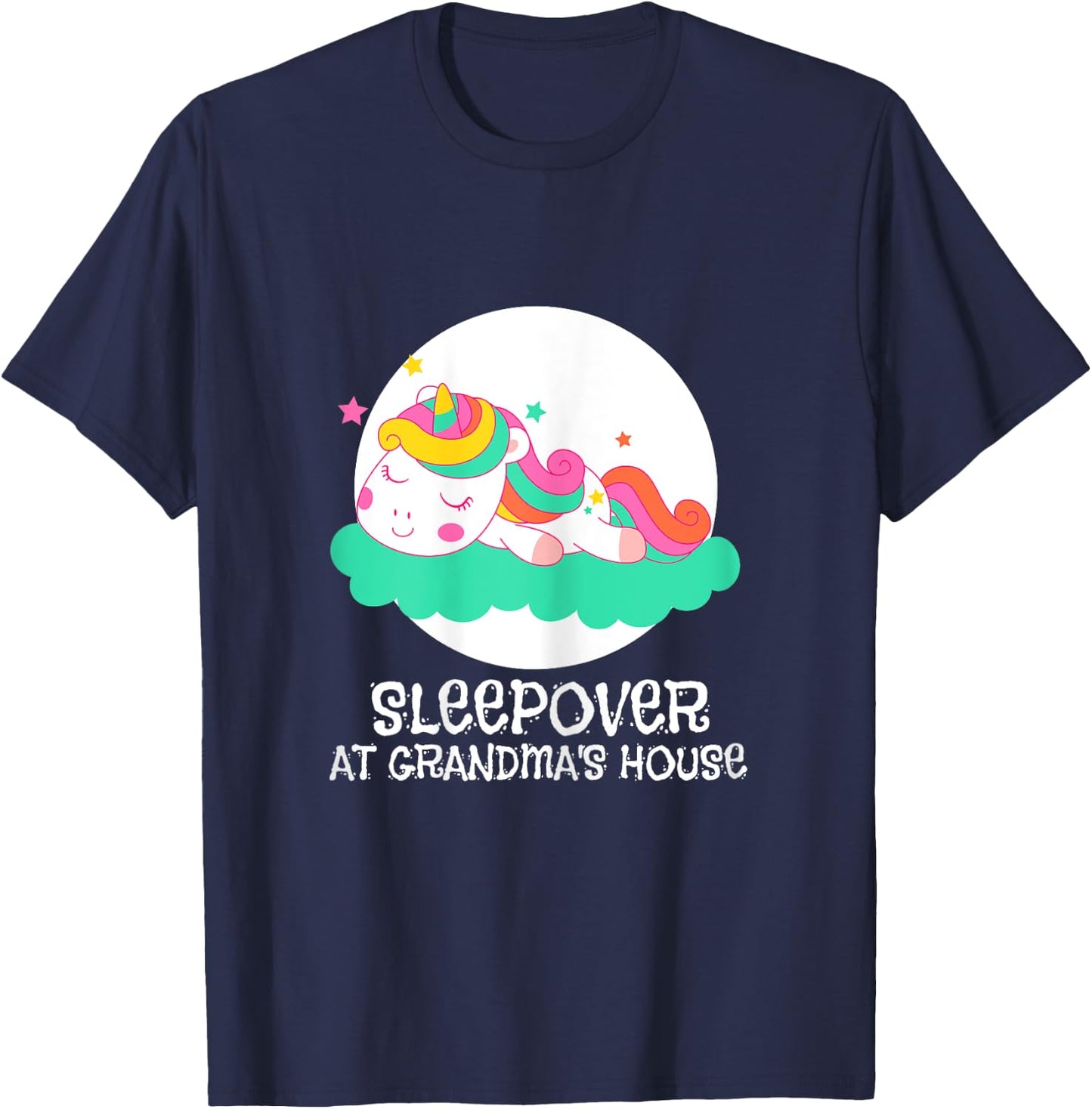 Sleepover at Grandma's Unicorn T-Shirt - T-Shirt | Navy