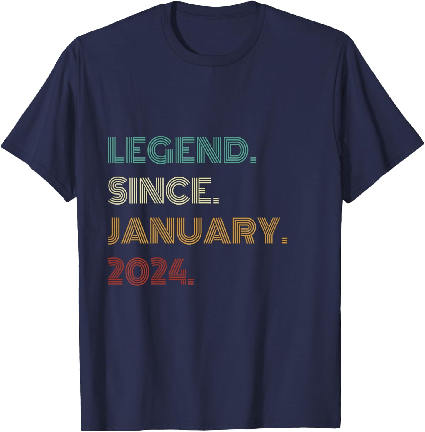 Kids 2 Years Old Legend Since January 2024 2nd Birthday T-Shirt - T-Shirt | Navy