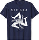 Sicilia Flag Sicily Palermo Italy T-Shirt - T-Shirt | Navy