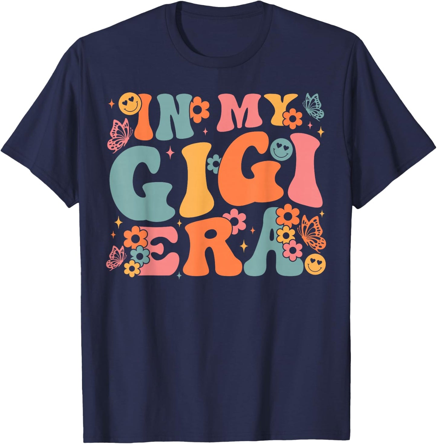 in My Gigi Era Baby Announcement for Grandma Mother's Day T-Shirt - T-Shirt | Navy