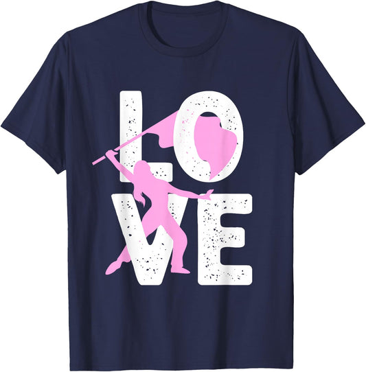Cool Color Guard Girls Marching Band Flag Sabre T-Shirt - T-Shirt | Navy
