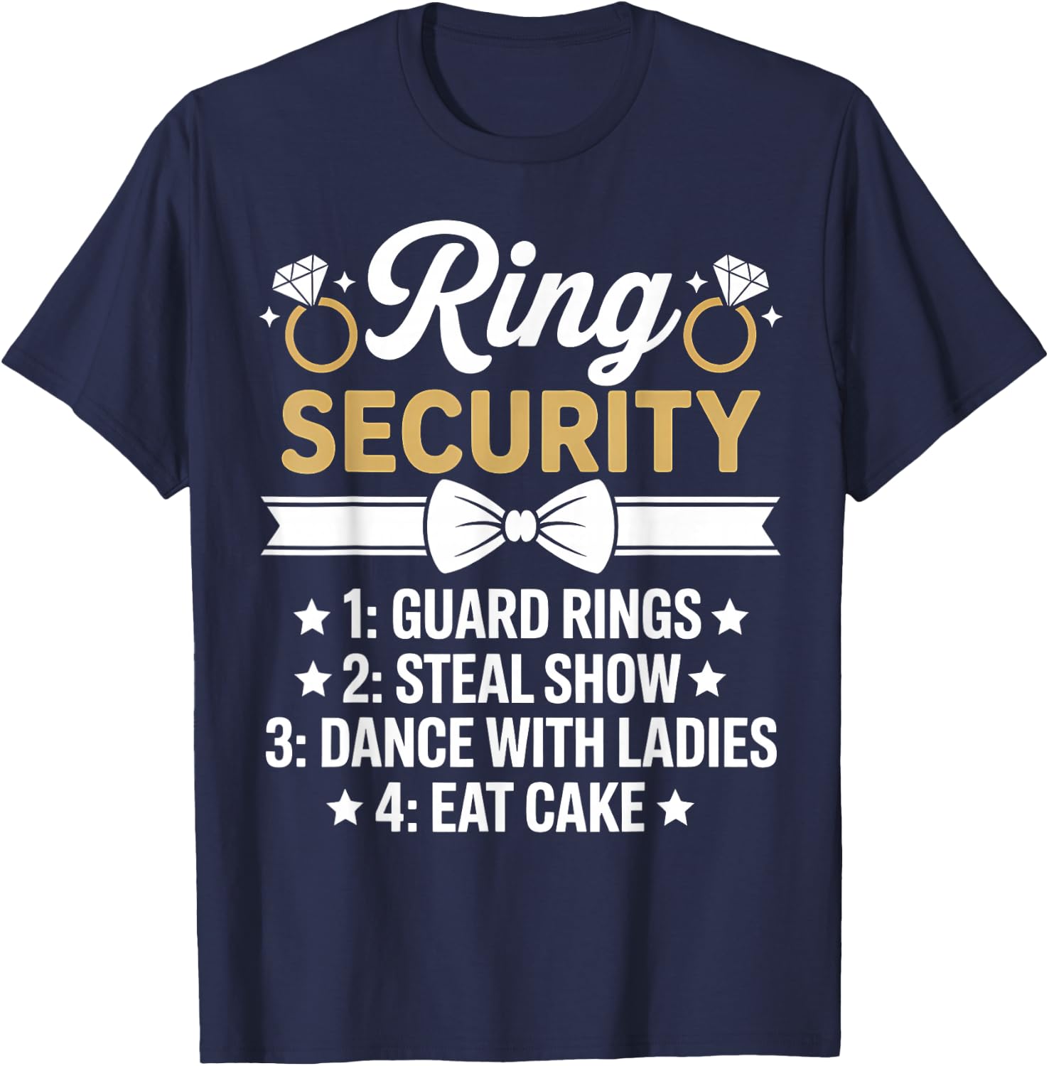 Ring Security Wedding Party Funny Ring Bearer T-Shirt - T-Shirt | Navy