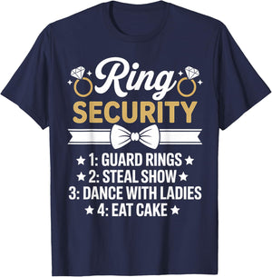 Ring Security Wedding Party Funny Ring Bearer T-Shirt - T-Shirt | Navy