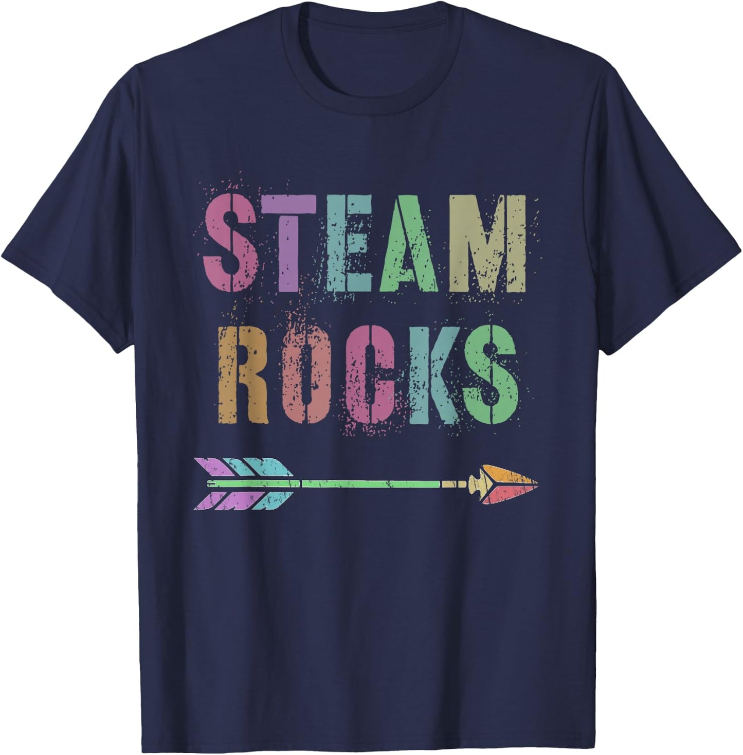Teaching STEAM ROCKS Science Technology STEM Teacher Squad T-Shirt - T-Shirt | Navy