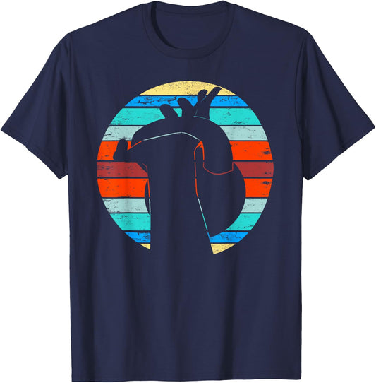 Vintage Workout Kettlebell Retro Sunset Gym Fitness Gift T-Shirt - T-Shirt | Navy