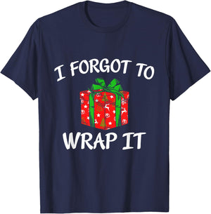 Funny Christmas Pregnancy Announcement I Forgot To Wrap It T-Shirt - T-Shirt | Navy