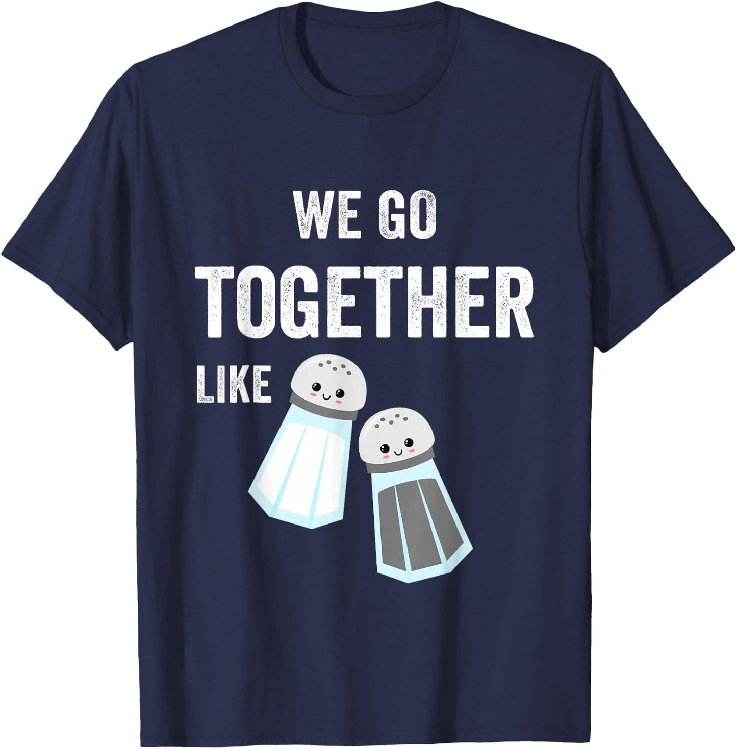 Salt and Pepper Matching Couples PJs Bestie 2 Best Friends T-Shirt - T-Shirt | Navy