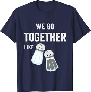 Salt and Pepper Matching Couples PJs Bestie 2 Best Friends T-Shirt - T-Shirt | Navy