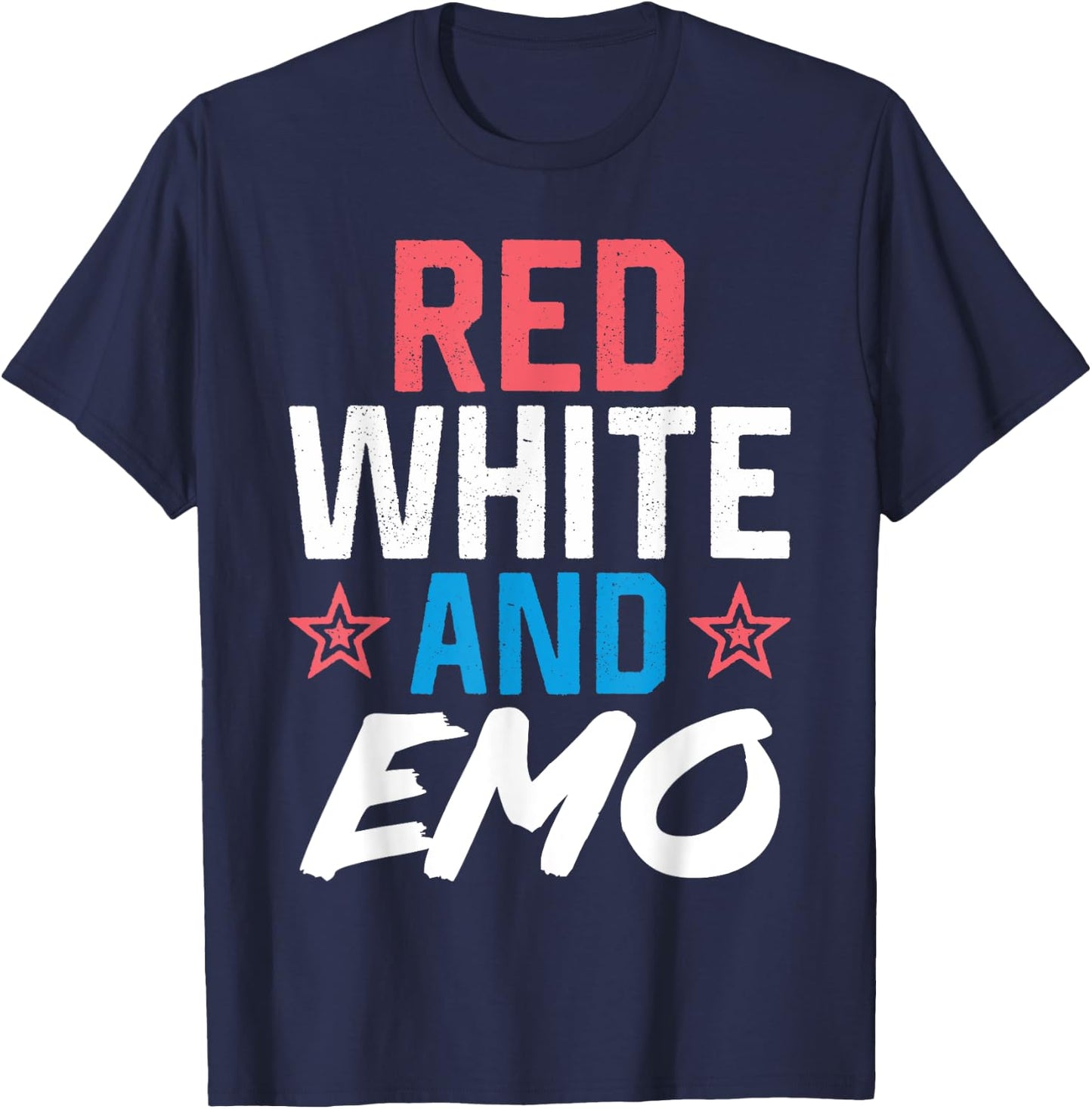 Red White And Emo 4th Of July Merica USA American Emo Women Men T-Shirt - T-Shirt | Navy