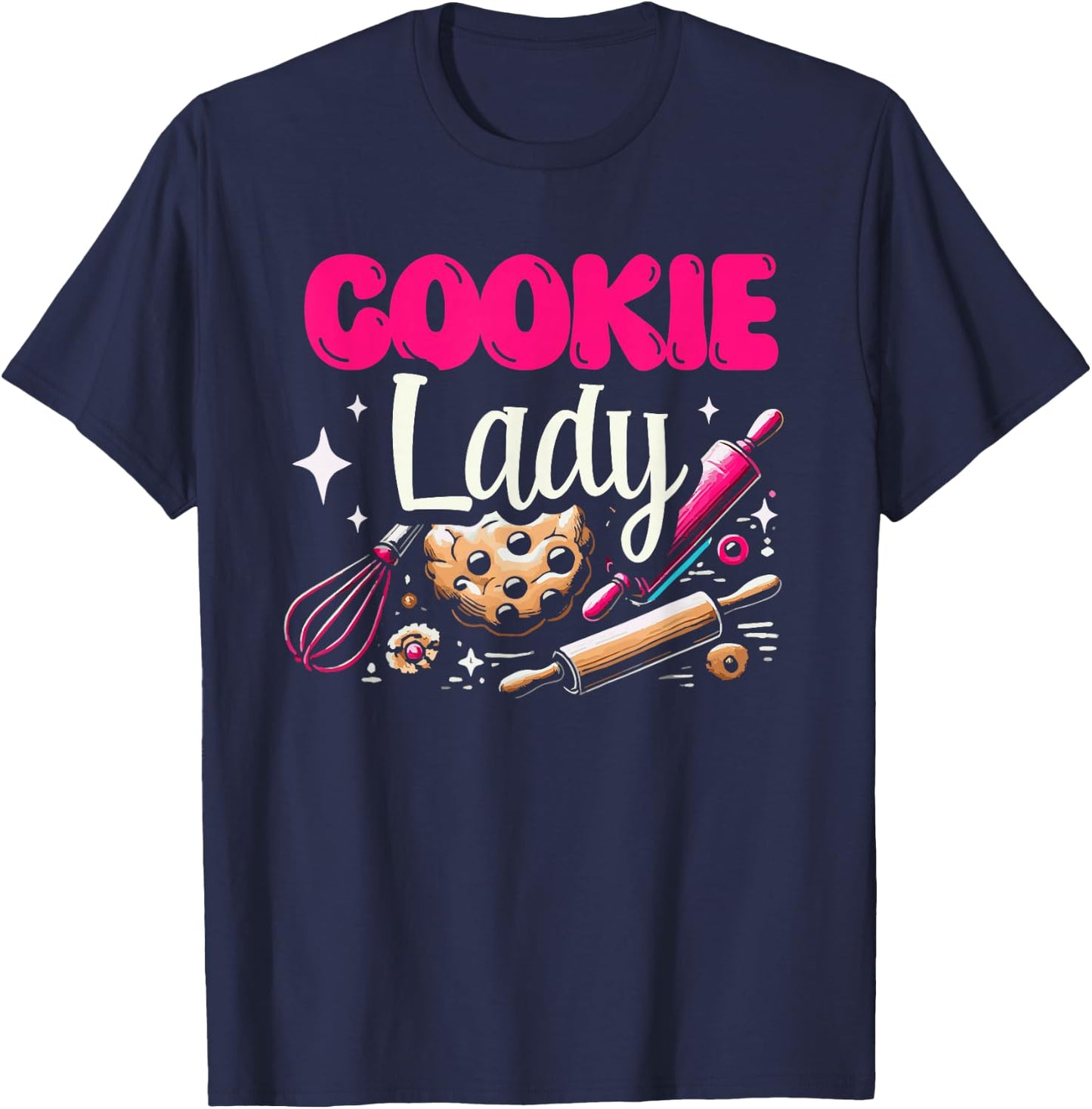Cookie Lady Cookies Baking Bake Baker Biscuit T-Shirt - T-Shirt | Navy