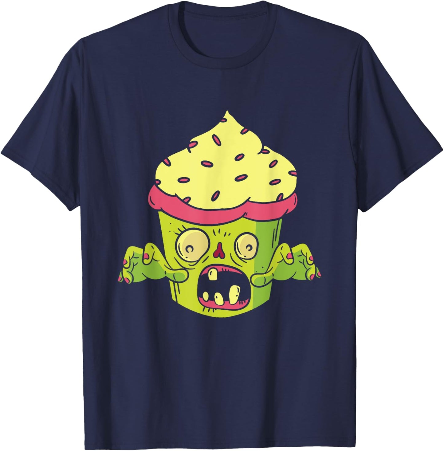 Halloween Zombie Cupcake Muffin Monster Foodie Deserts T-Shirt - T-Shirt | Navy