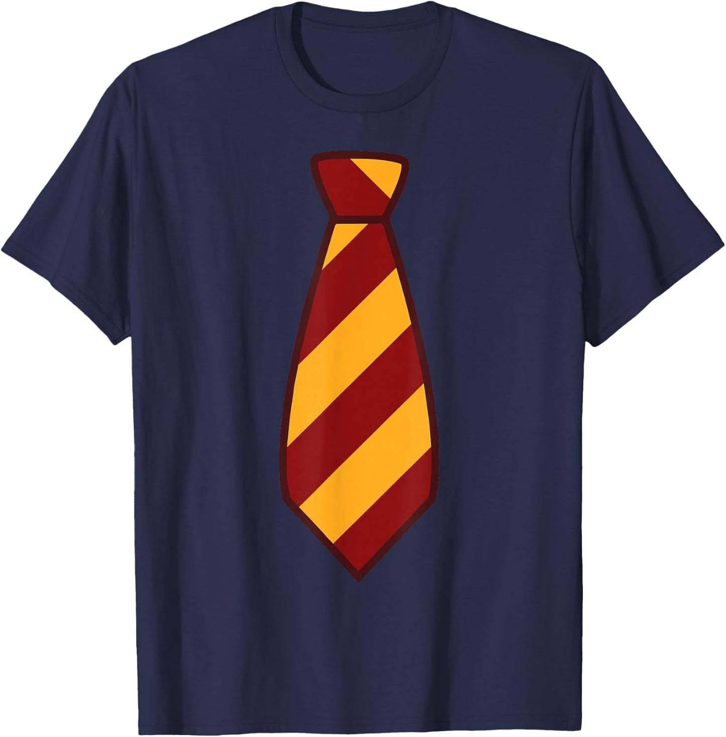 Gold & Maroon Striped tie T-Shirt - T-Shirt | Navy
