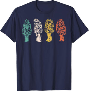 Funny Retro Morel Mushroom Hunting Gift Women Hunter T-Shirt - T-Shirt | Navy