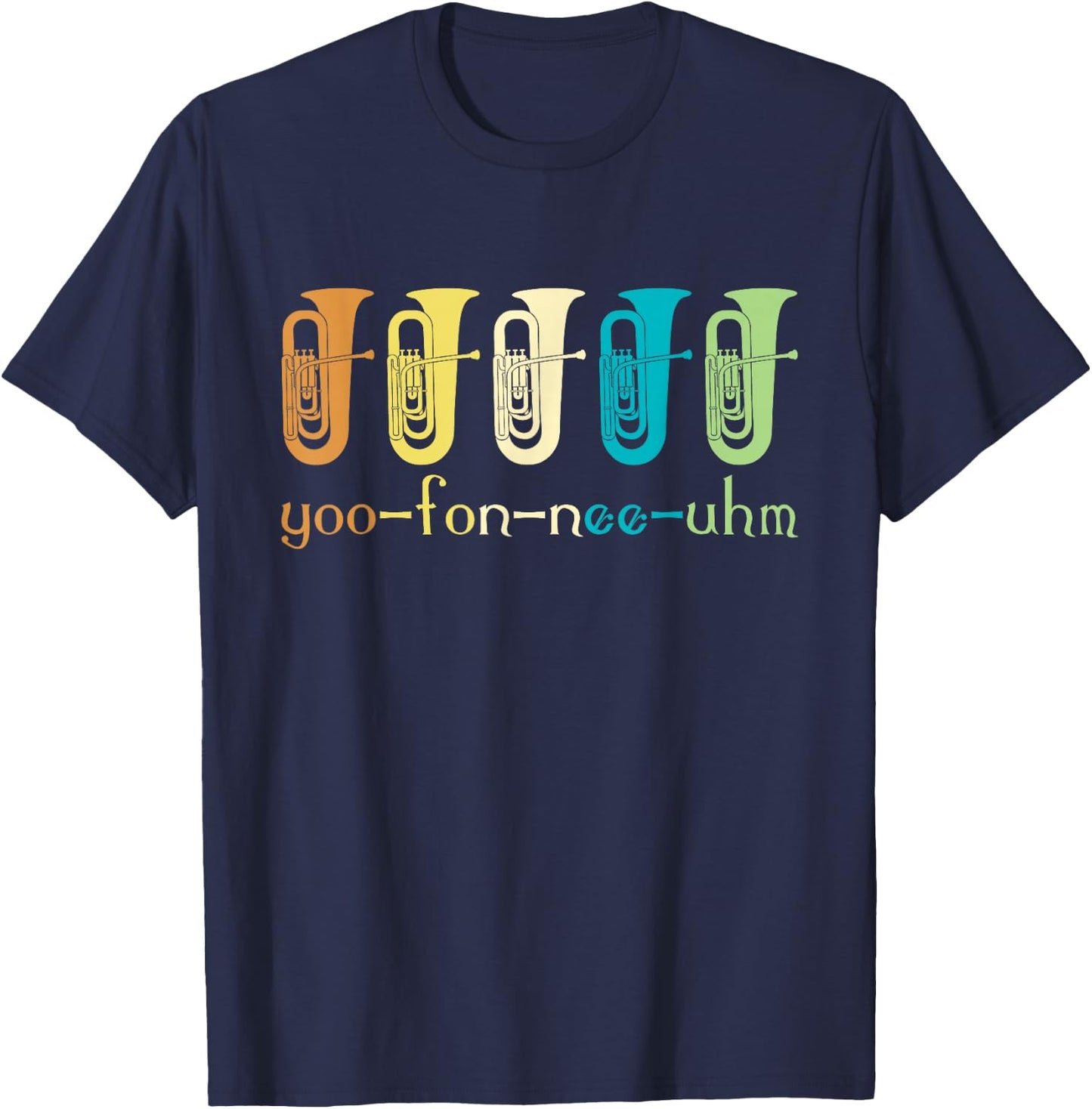 Retro Euphonium Player Euphoniumist Brass Horn Marching Band T-Shirt - T-Shirt | Navy