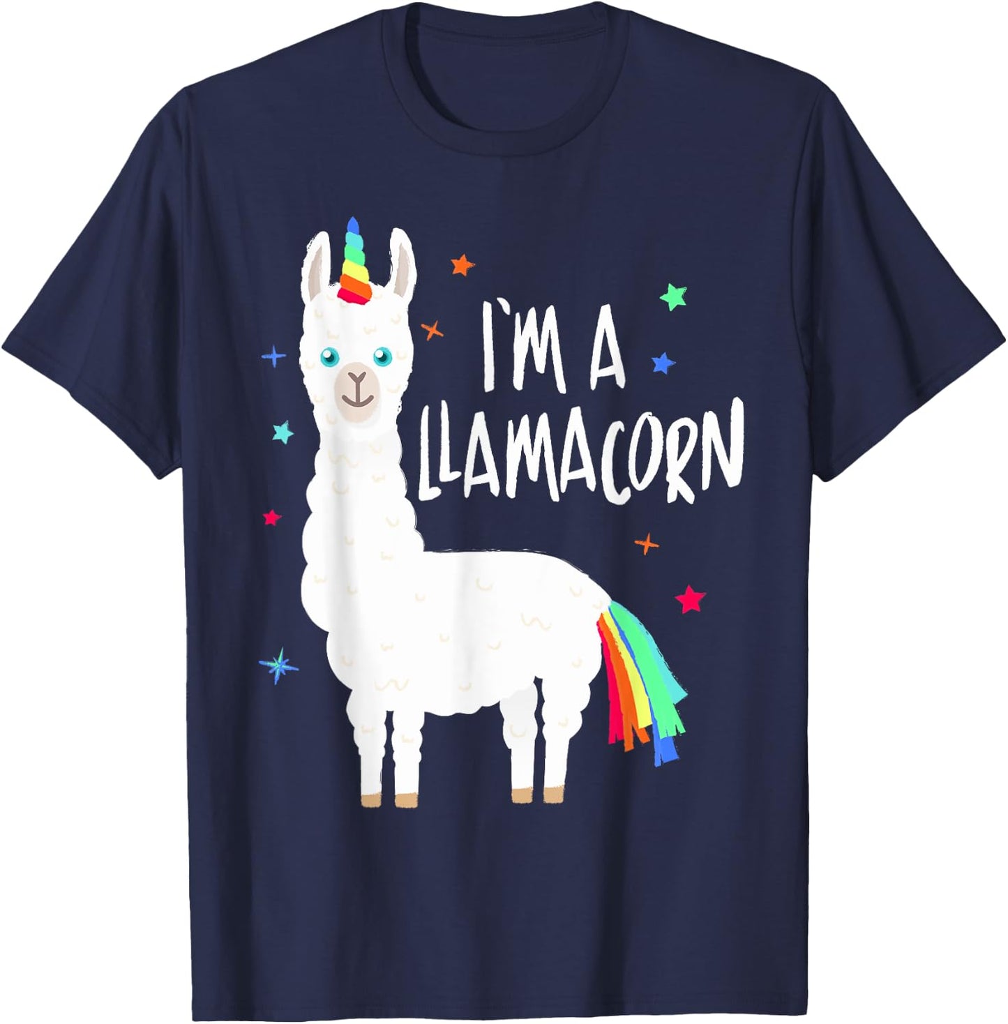 Llamacorn - Funny Cute Llama Unicorn T-Shirt - T-Shirt | Navy