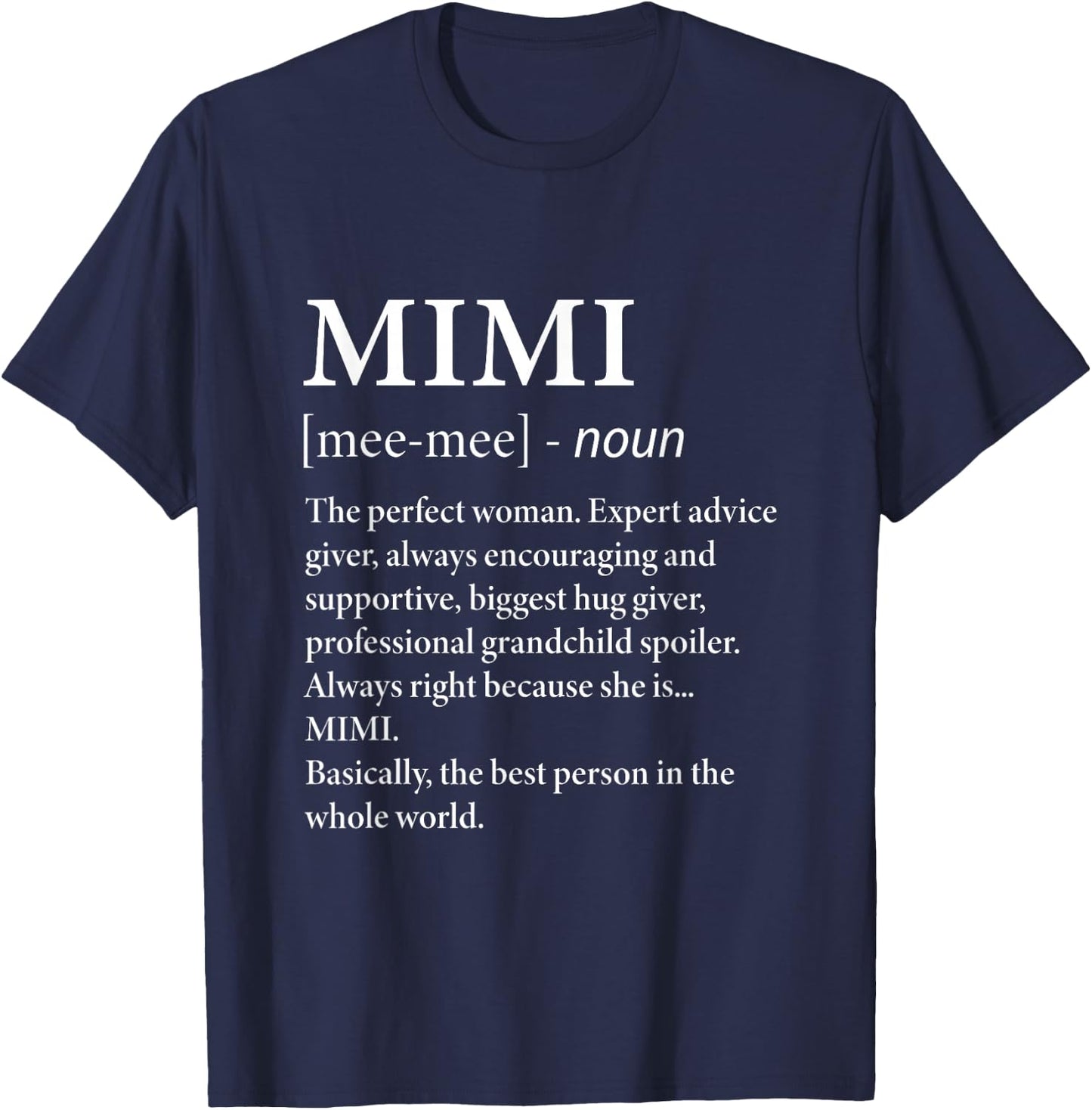 Mimi Definition Grandma - Funny Grandmother T-Shirt - T-Shirt | Navy