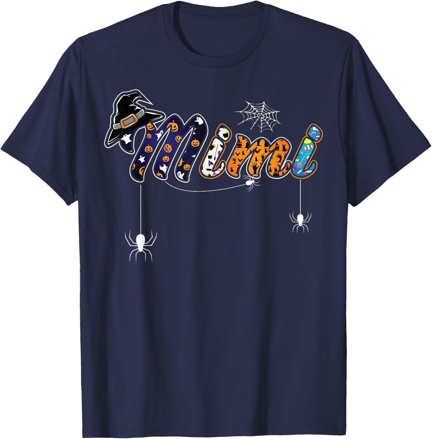 Mimi Grandma Halloween Shirt Cute Grandmother Trick or Treat T-Shirt - T-Shirt | Navy