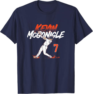 Kevin McGonigle - Slugger Swing Number - Detroit Baseball T-Shirt - T-Shirt | Navy