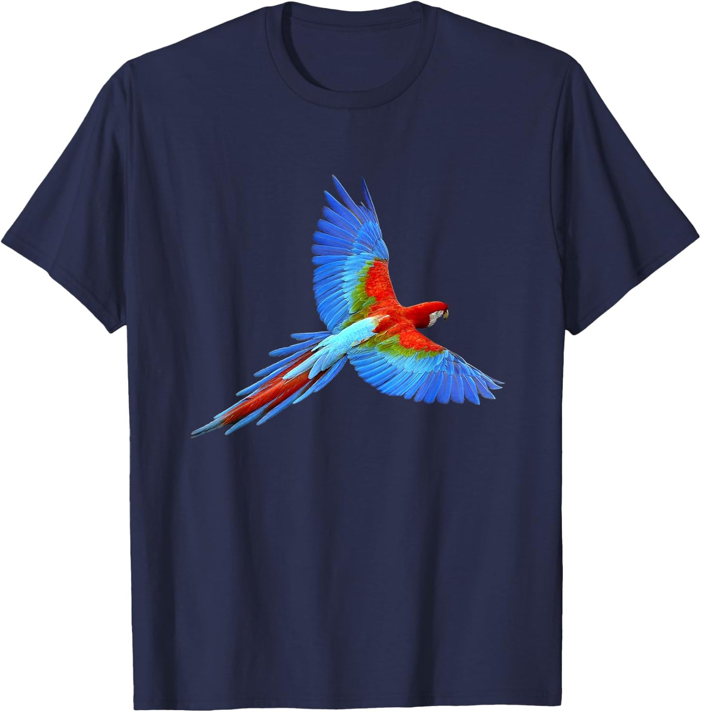 Beautiful Flying Macaw Parrot T-Shirt - T-Shirt | Navy