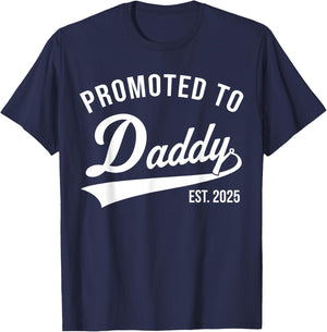 Funny 1st Time Dad EST 2025 New Dad New First Fathers Day T-Shirt - T-Shirt | Navy
