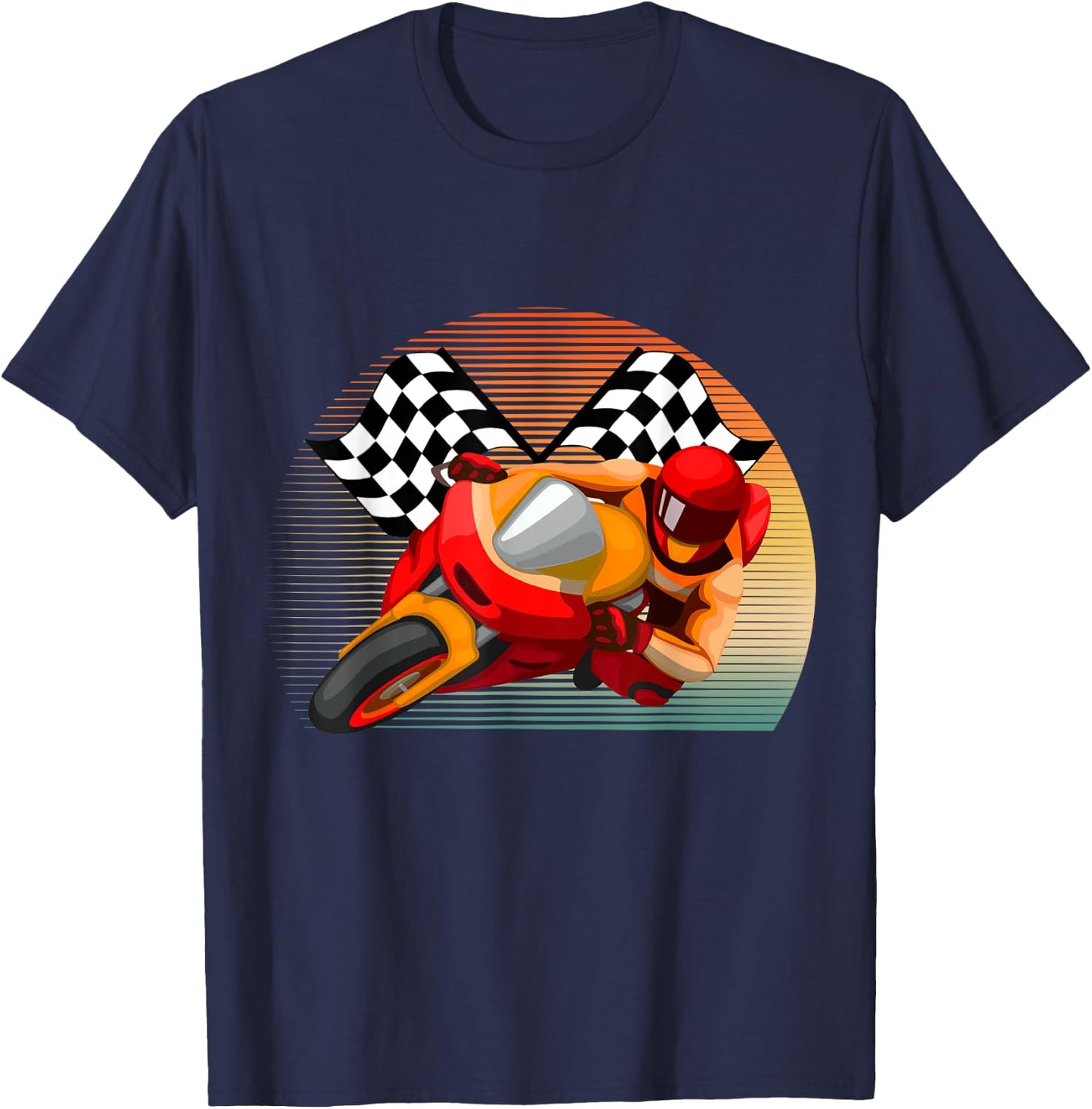 Vintage Retro Style Motorbike Moto GP Sport Racing Fan T-Shirt - T-Shirt | Navy