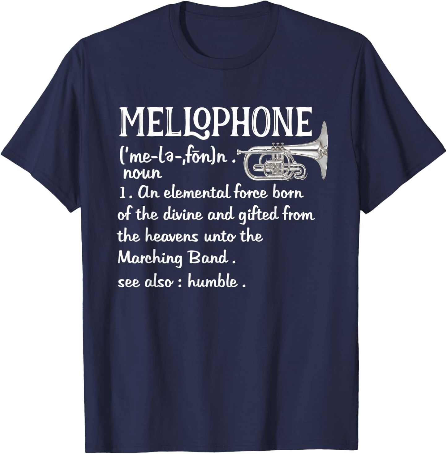 Marching Band Gifts Mellophone Shirt Mellophone Lyre T-Shirt - T-Shirt | Navy