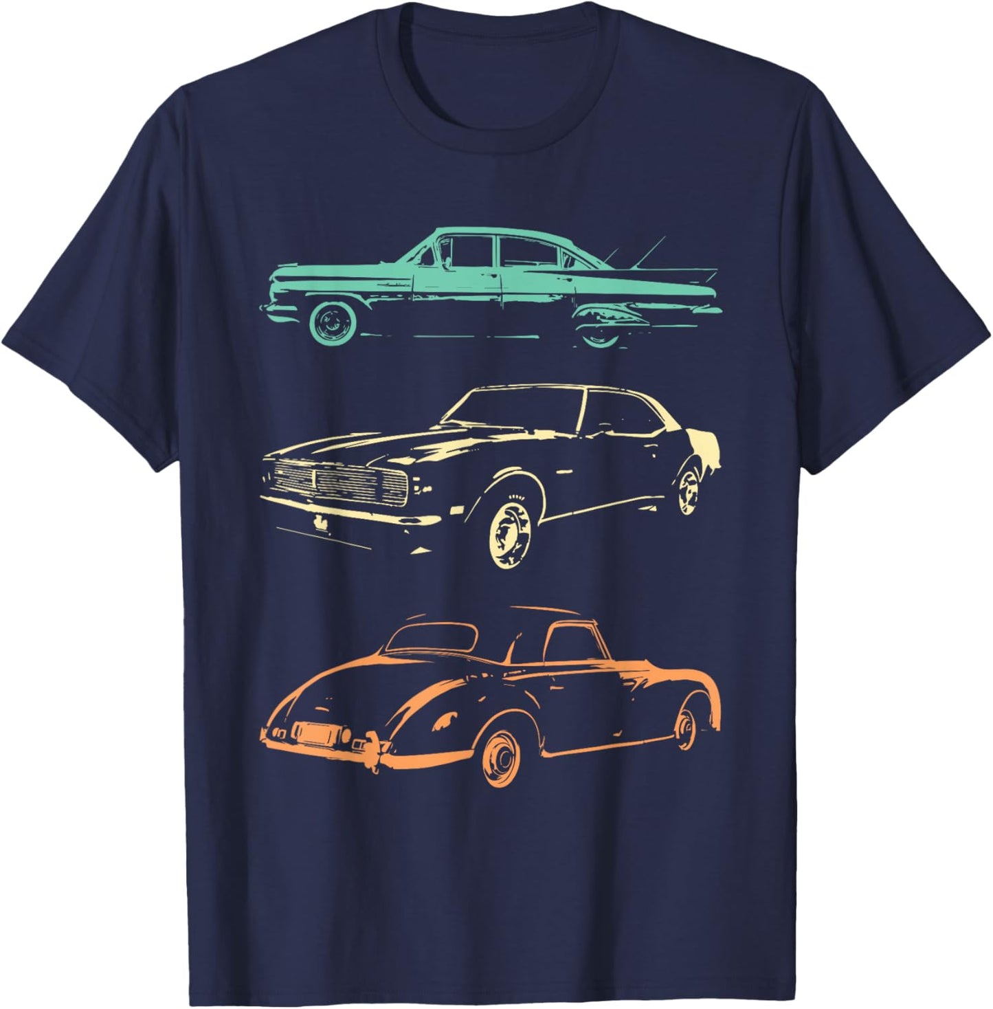 Vintage Cars - 80s & 90s Graphic Retro T-Shirt - T-Shirt | Navy