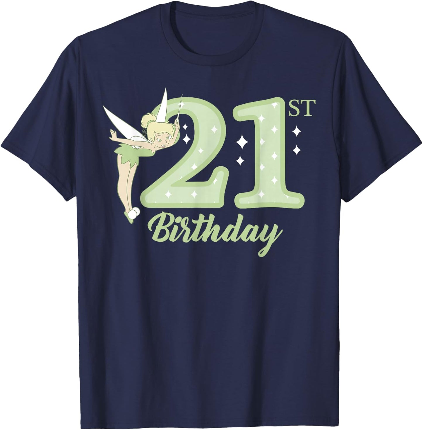 Disney Peter Pan 21st Birthday Tinkerbell Portrait T-Shirt - T-Shirt | Navy