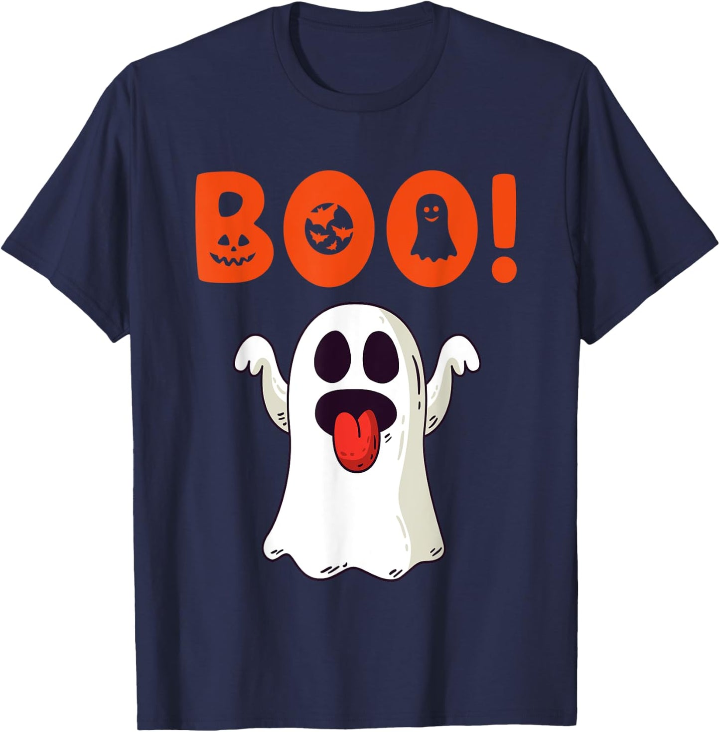 Funny Boo Ghost For Halloween Day T-Shirt - T-Shirt | Navy