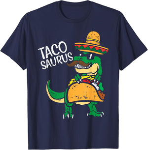 Tacosaurus Taco Dino Trex Cinco De Mayo Kids Toddler Boys T-Shirt - T-Shirt | Navy