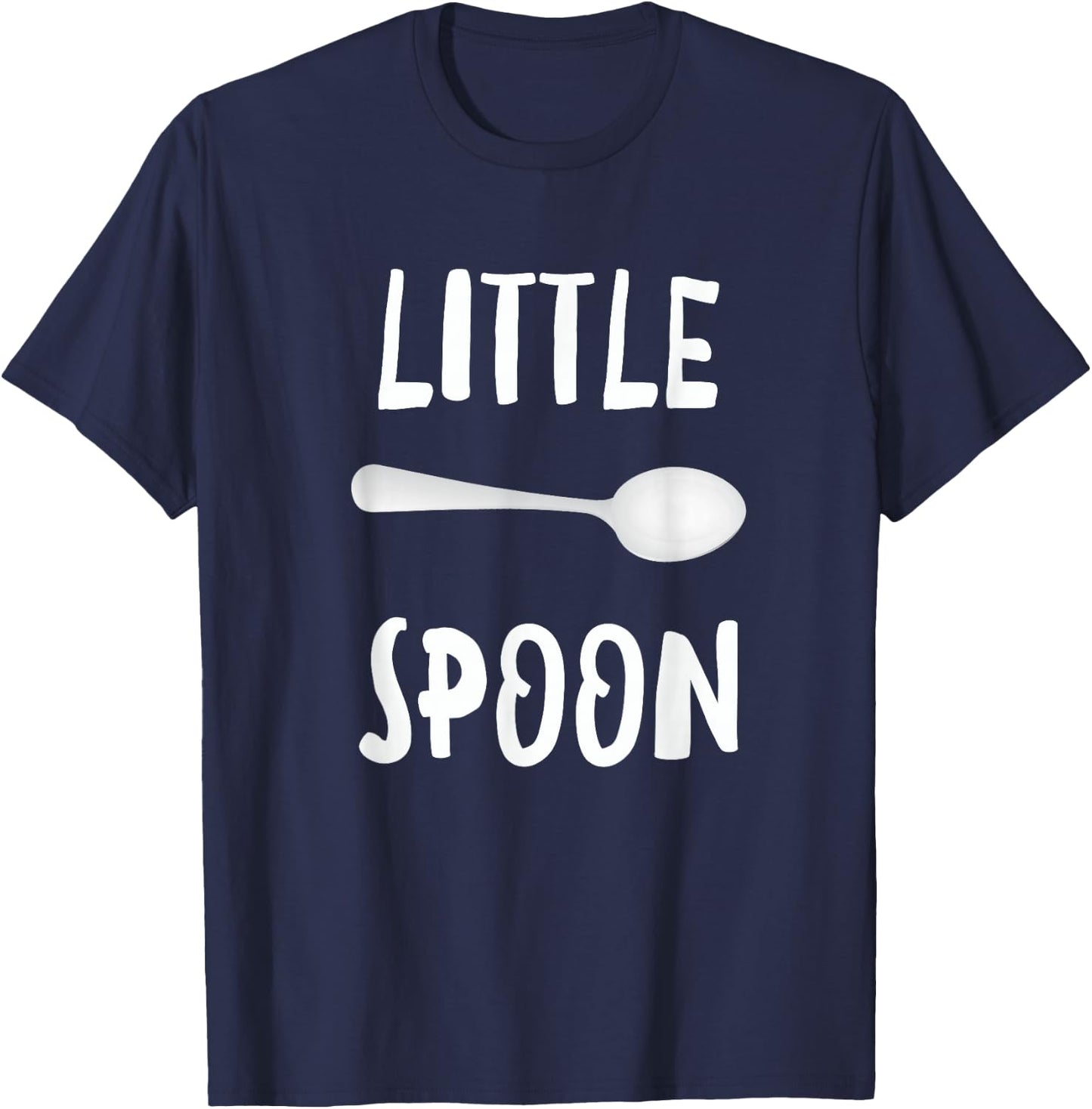 Little Spoon Big Spoon Shirts -Adults Black Small Classic Fit Short Sleeve T-Shirt - T-Shirt | Navy