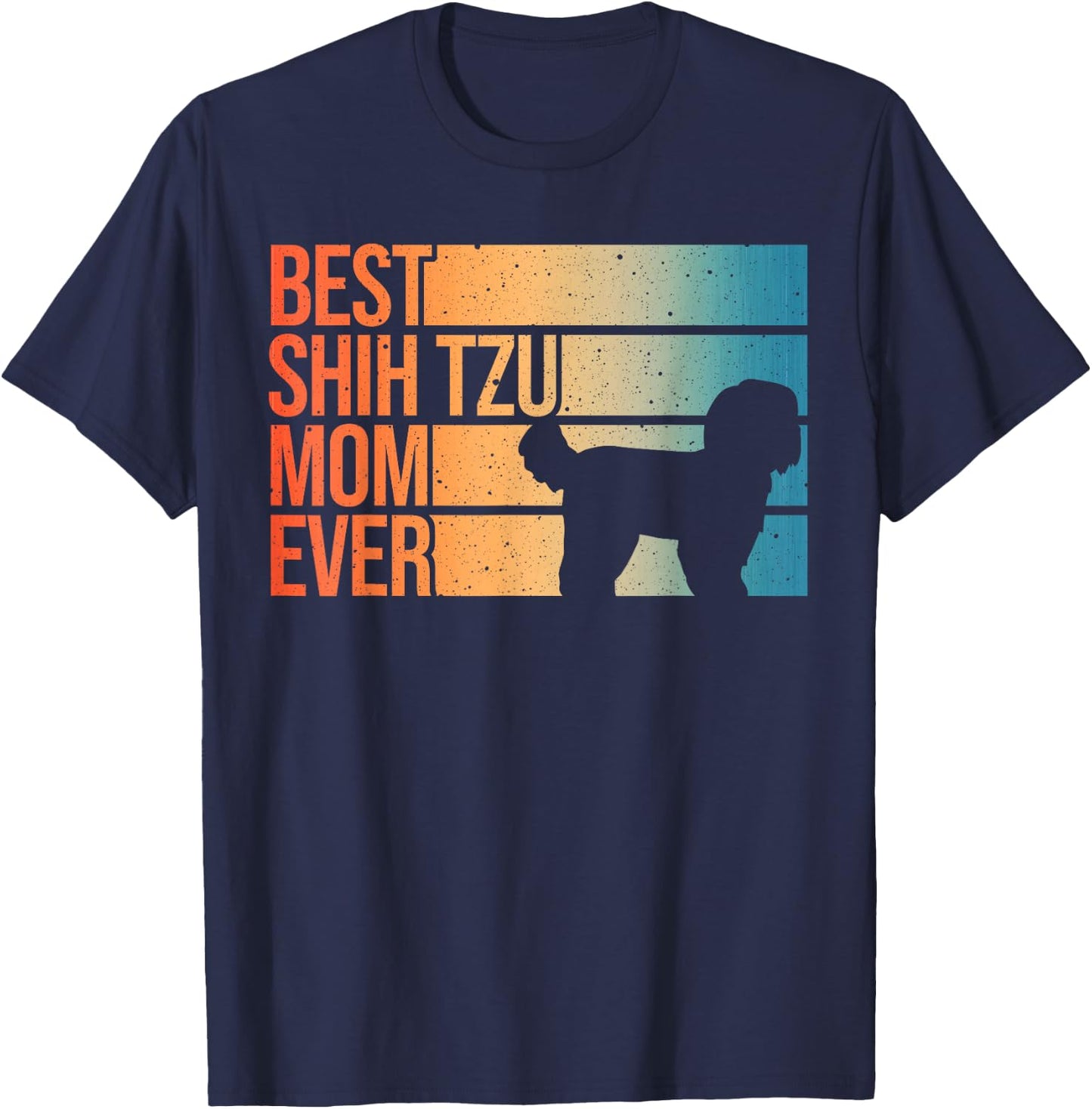 Funny Shih Tzu Mom Art Girl Dog Lover Shih Tzu T-Shirt - T-Shirt | Navy