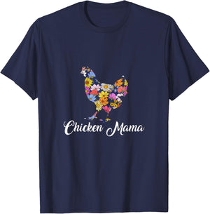 Proud Chicken Mama Mommy Mother Hen CHicken Lovers T-Shirt - T-Shirt | Navy