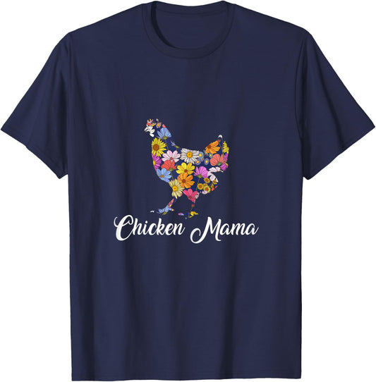 Proud Chicken Mama Mommy Mother Hen CHicken Lovers T-Shirt - T-Shirt | Navy