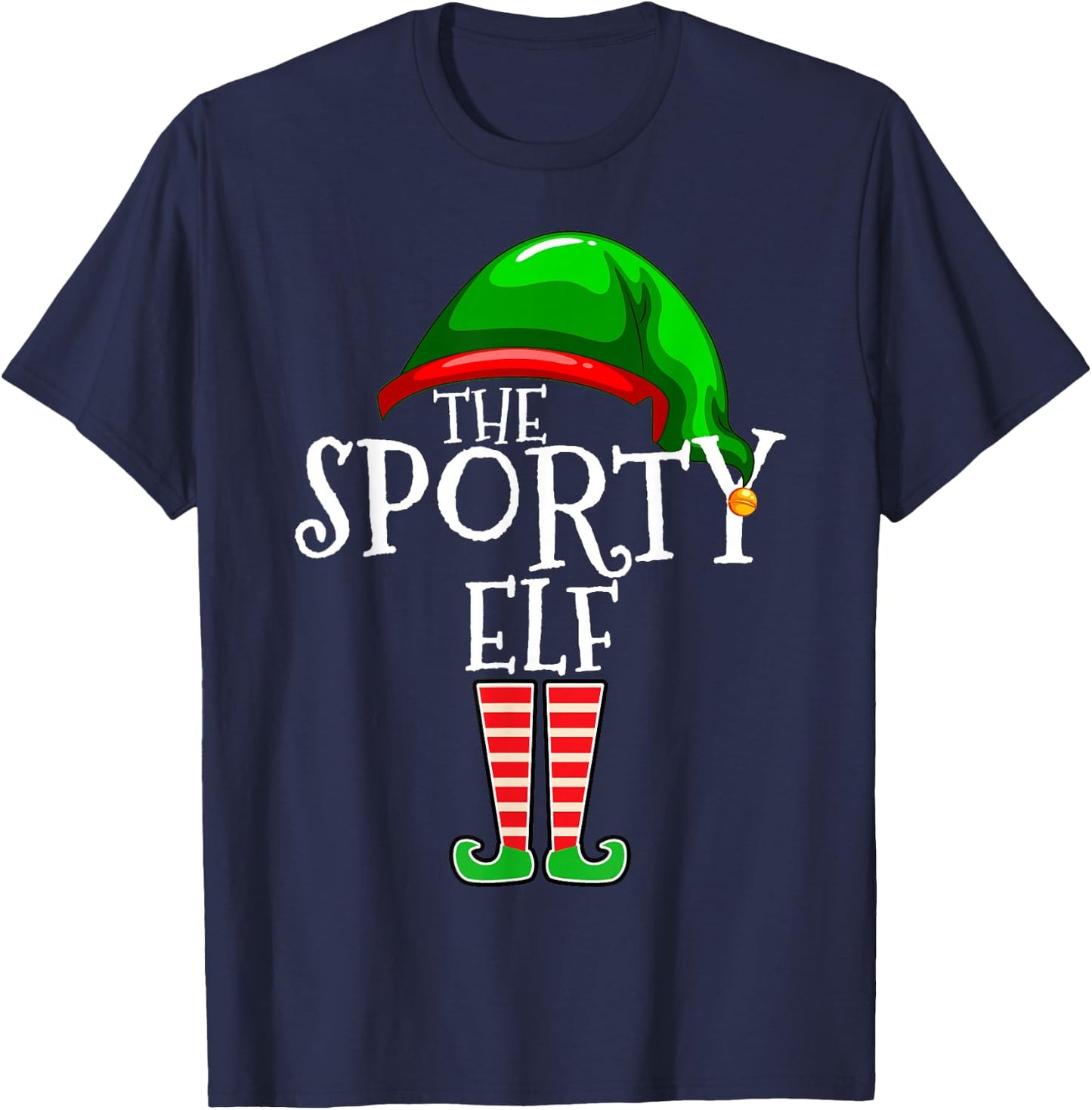 The Sporty Elf Family Matching Group Christmas T-Shirt - T-Shirt | Navy