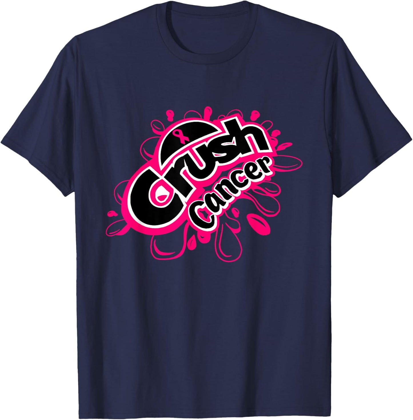 Crush cancer breast cancer awareness T-Shirt - T-Shirt | Navy