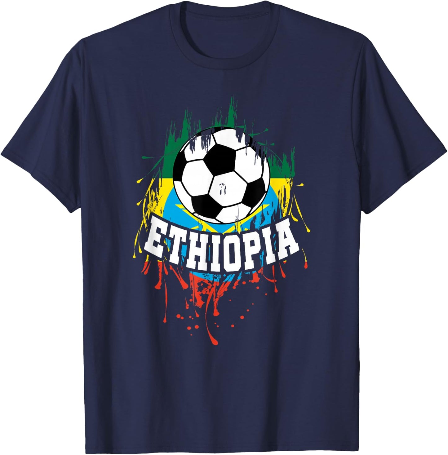 Ethiopia Soccer Ethiopian Football Habesha Futbol T-Shirt - T-Shirt | Navy