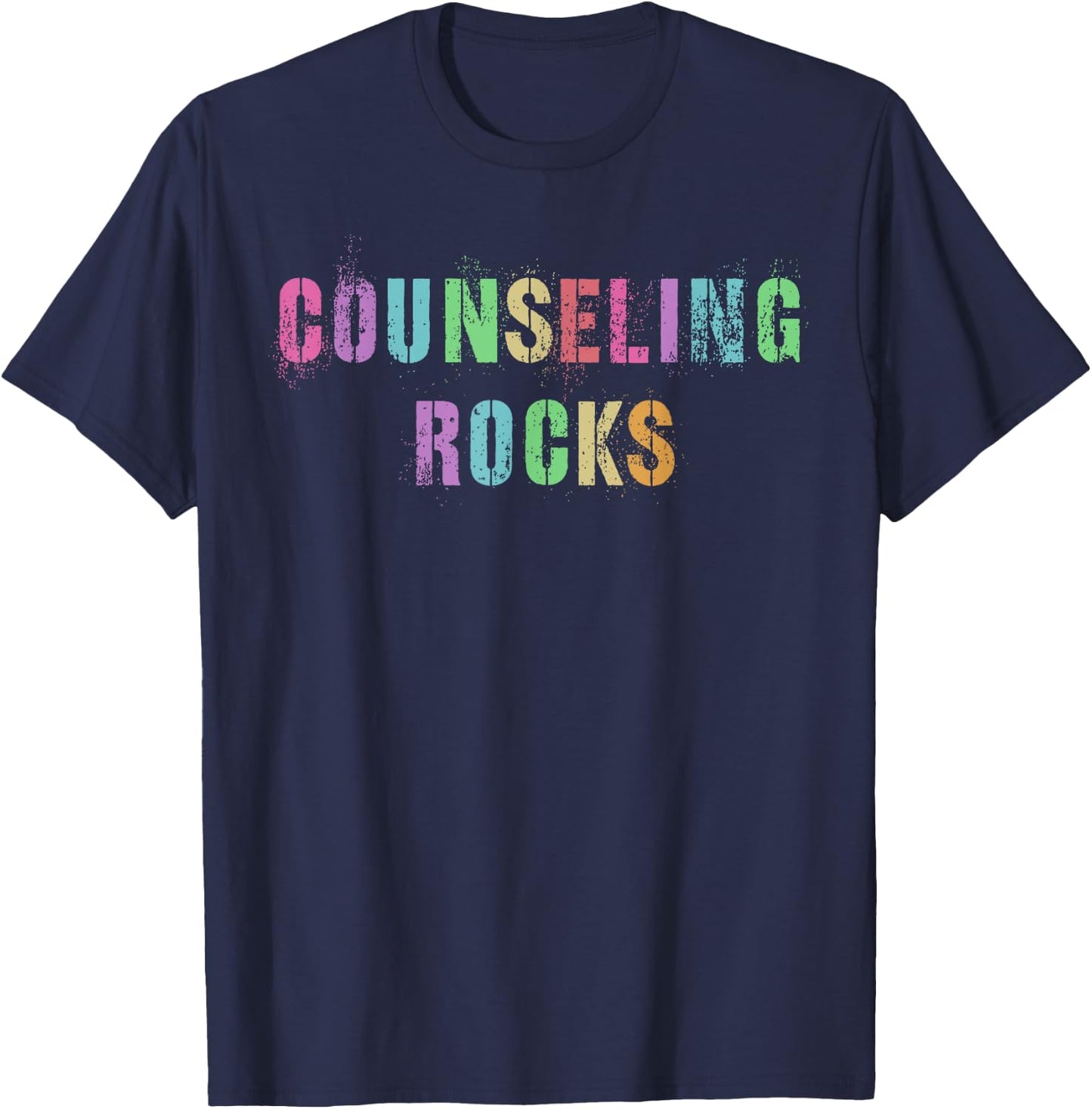 COUNSELING ROCKS School Counselor Team College Guidance T-Shirt - T-Shirt | Navy
