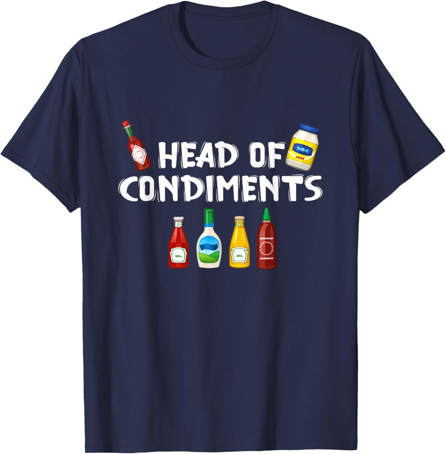 Head of Spices Funny Condiments BBQ Spices Sauce T-Shirt - T-Shirt | Navy