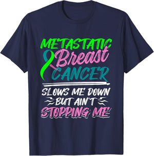 Metastatic Breast Cancer Awareness Fight Warrior T-Shirt - T-Shirt | Navy