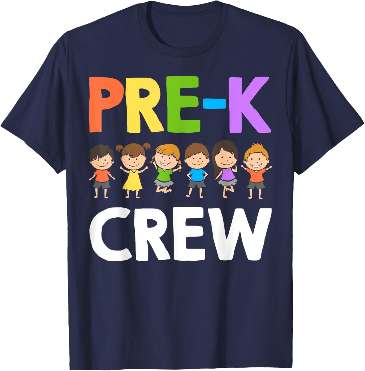 Funny Preschool Teacher Designs Women Pre-K Crew T-Shirt - T-Shirt | Navy