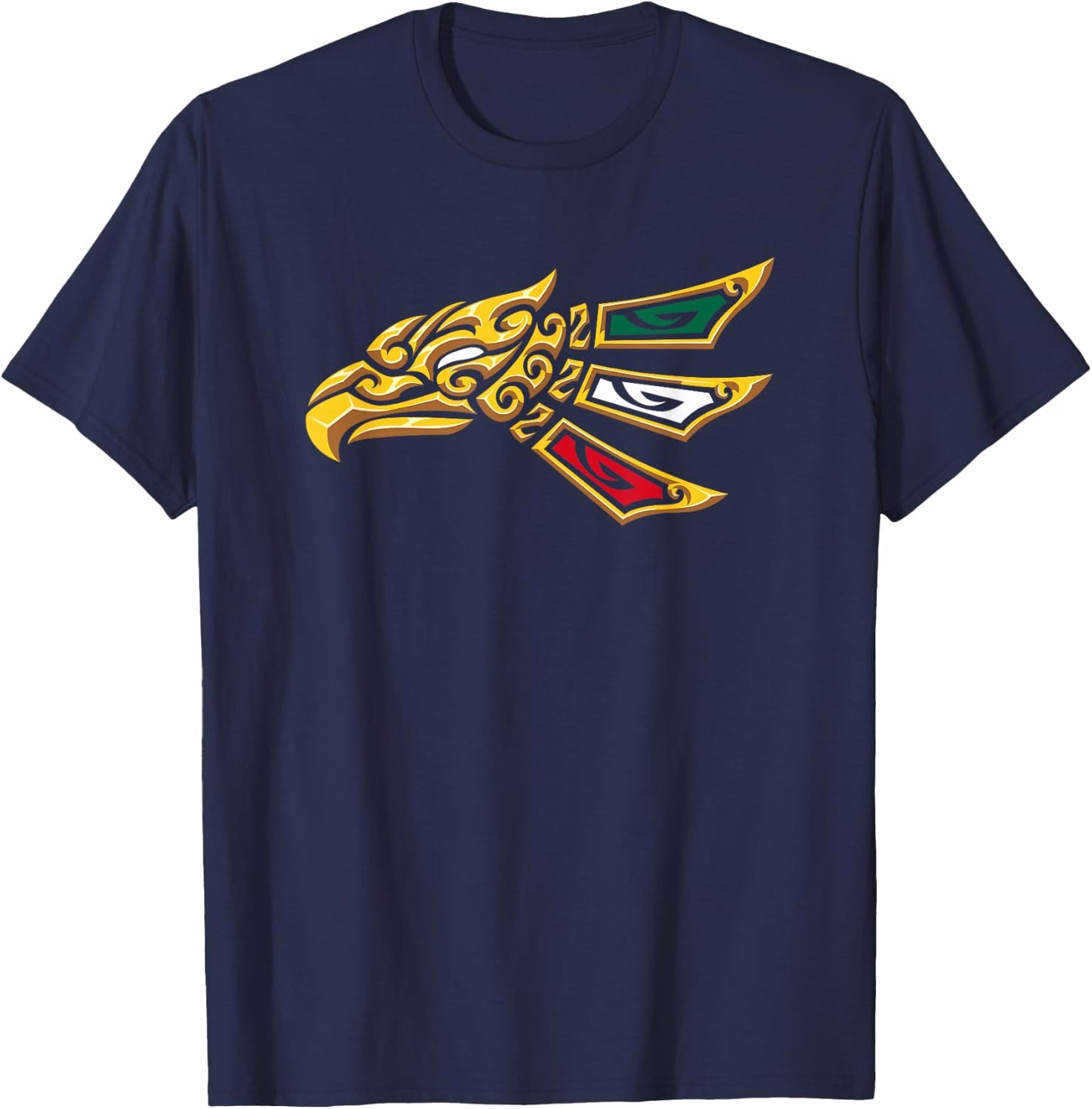 Mexican Eagle Tribal Style - Hecho En Mexico T-Shirt - T-Shirt | Navy