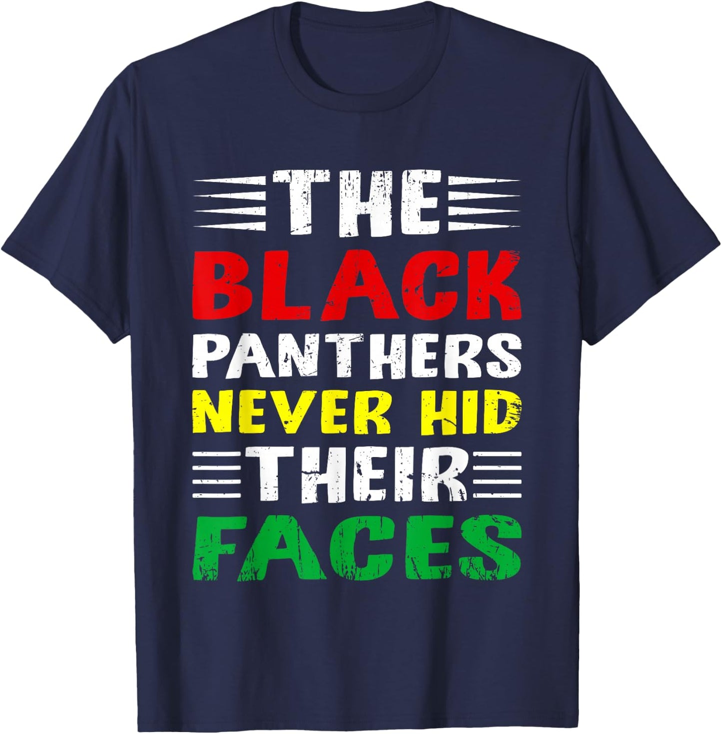 The Black Panthers Never Hid Their Faces Black Activists Fan T-Shirt - T-Shirt | Navy