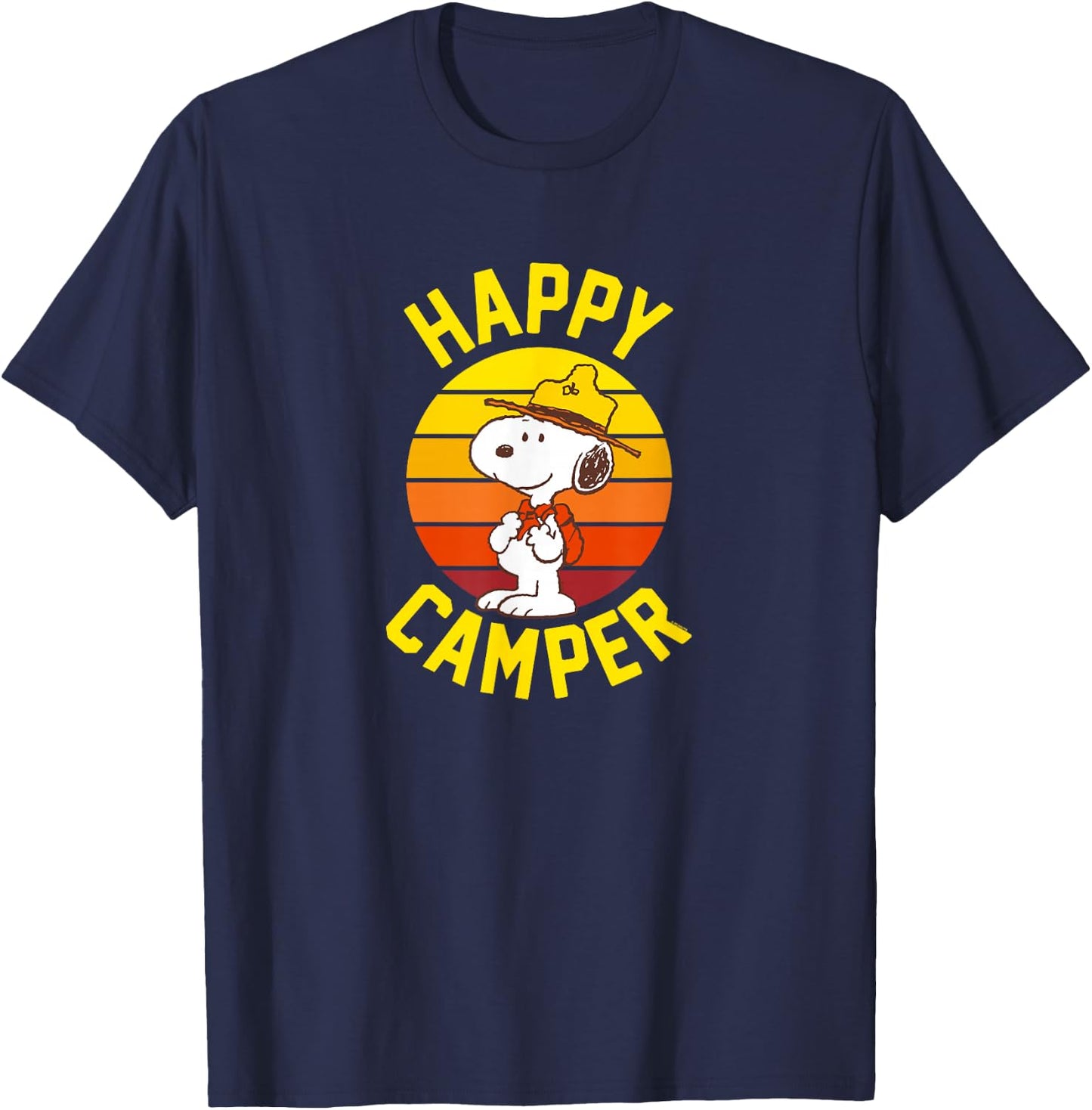 Peanuts - Snoopy Happy Camper T-Shirt - T-Shirt | Navy