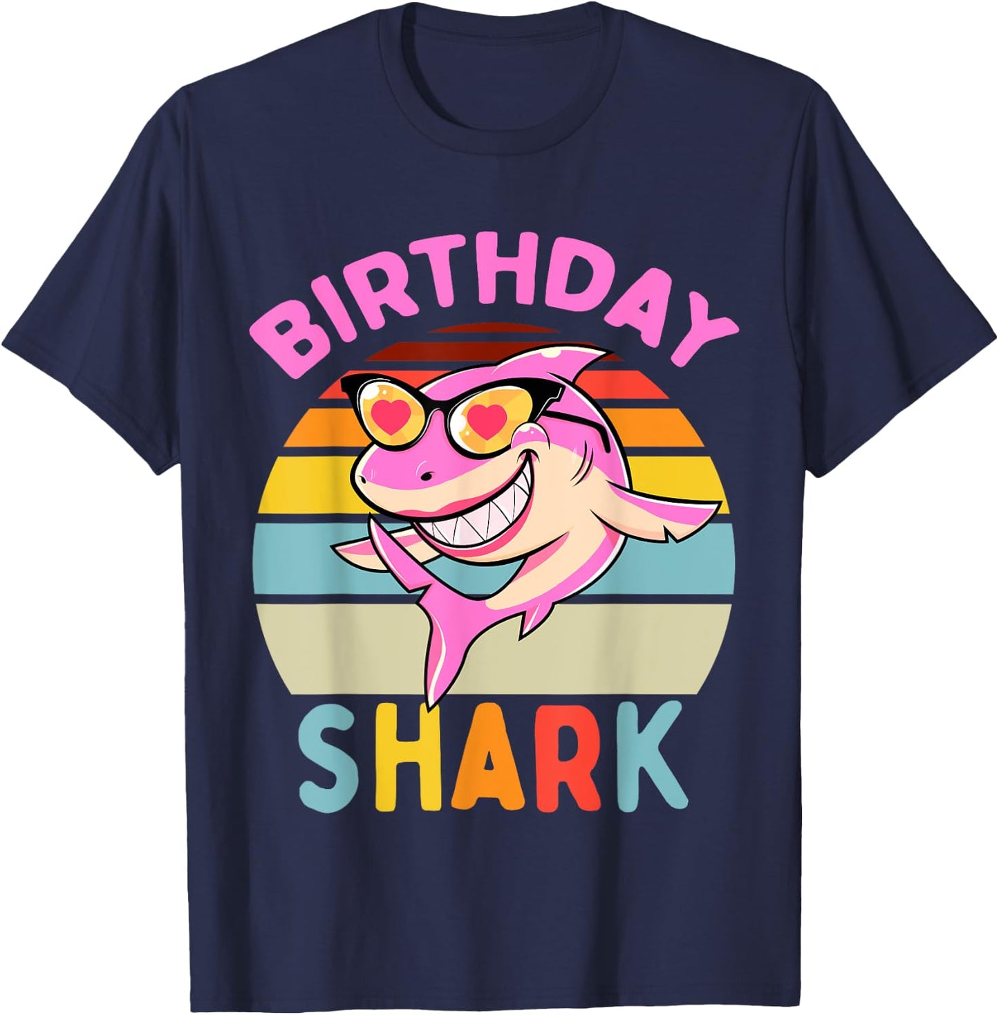 Shark Birthday Toddler Girls Kids Matching Family Girl T-Shirt - T-Shirt | Navy