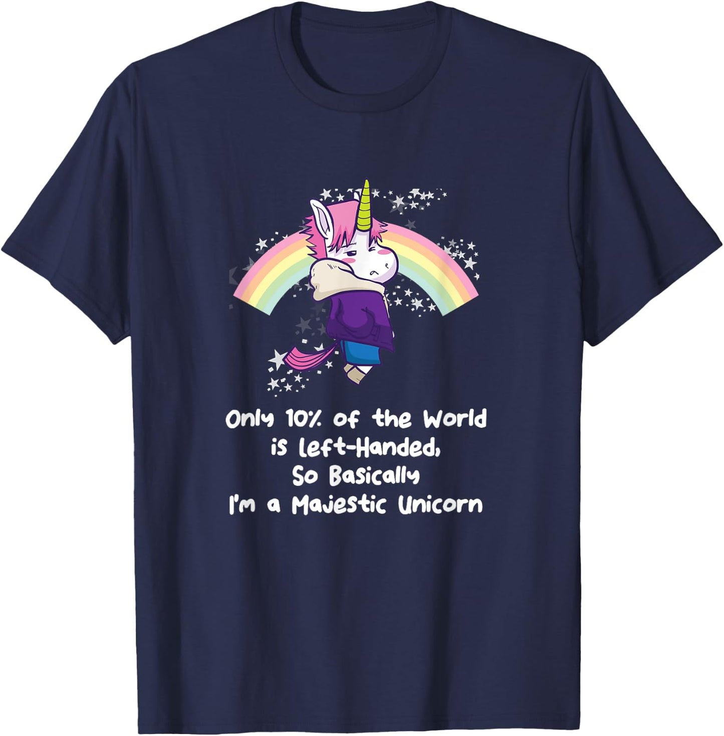 Majestic Left Handed Unicorn Left Dealer Day T-Shirt - T-Shirt | Navy