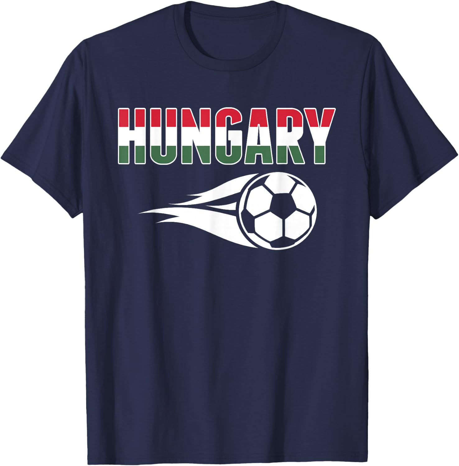 Hungary Soccer Fans Jersey - Hungarian Flag Football Lovers T-Shirt - T-Shirt | Navy