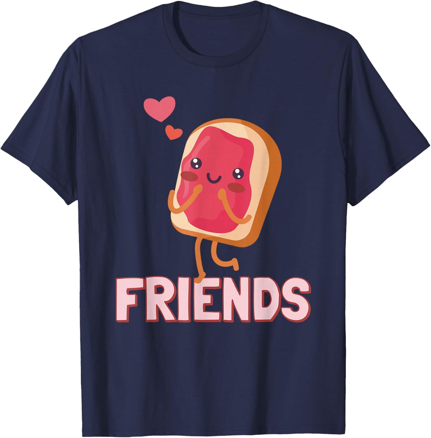 Best Friends PB&J Jelly and Peanut Butter Girl Woman Besties T-Shirt - T-Shirt | Navy