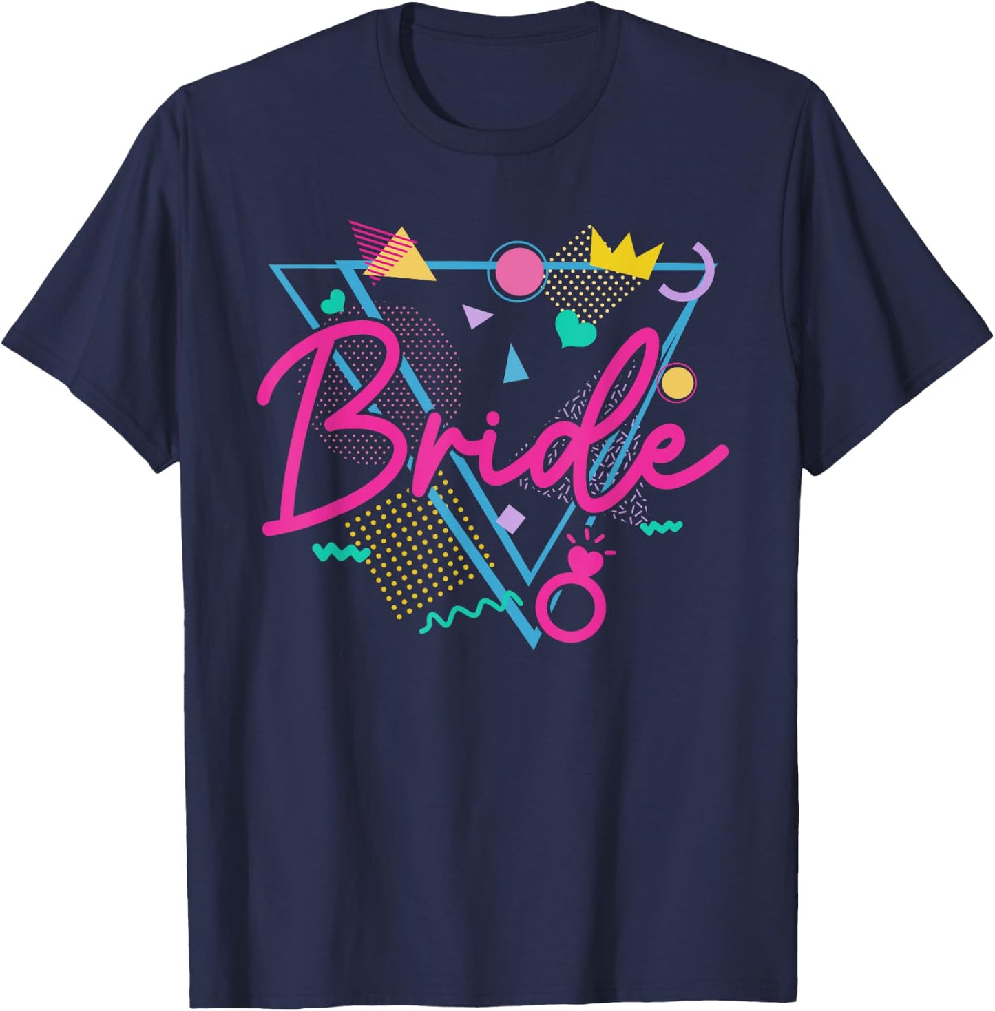 Retro 90s Bride Bachelorette Party Team Bride of the 90s T-Shirt - T-Shirt | Navy