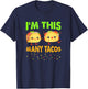 I'm This Many Tacos Second Birthday Twosday Cinco De Mayo T-Shirt - T-Shirt | Navy